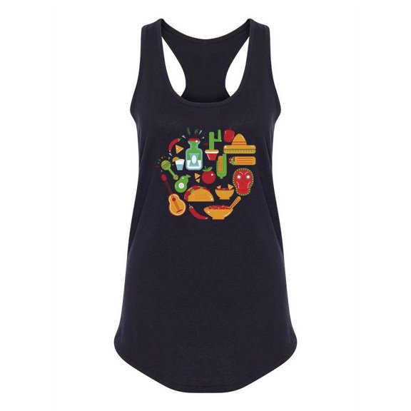 Mexican Culture Doodles. Tank Women -Image by Shutterstock, Female Large