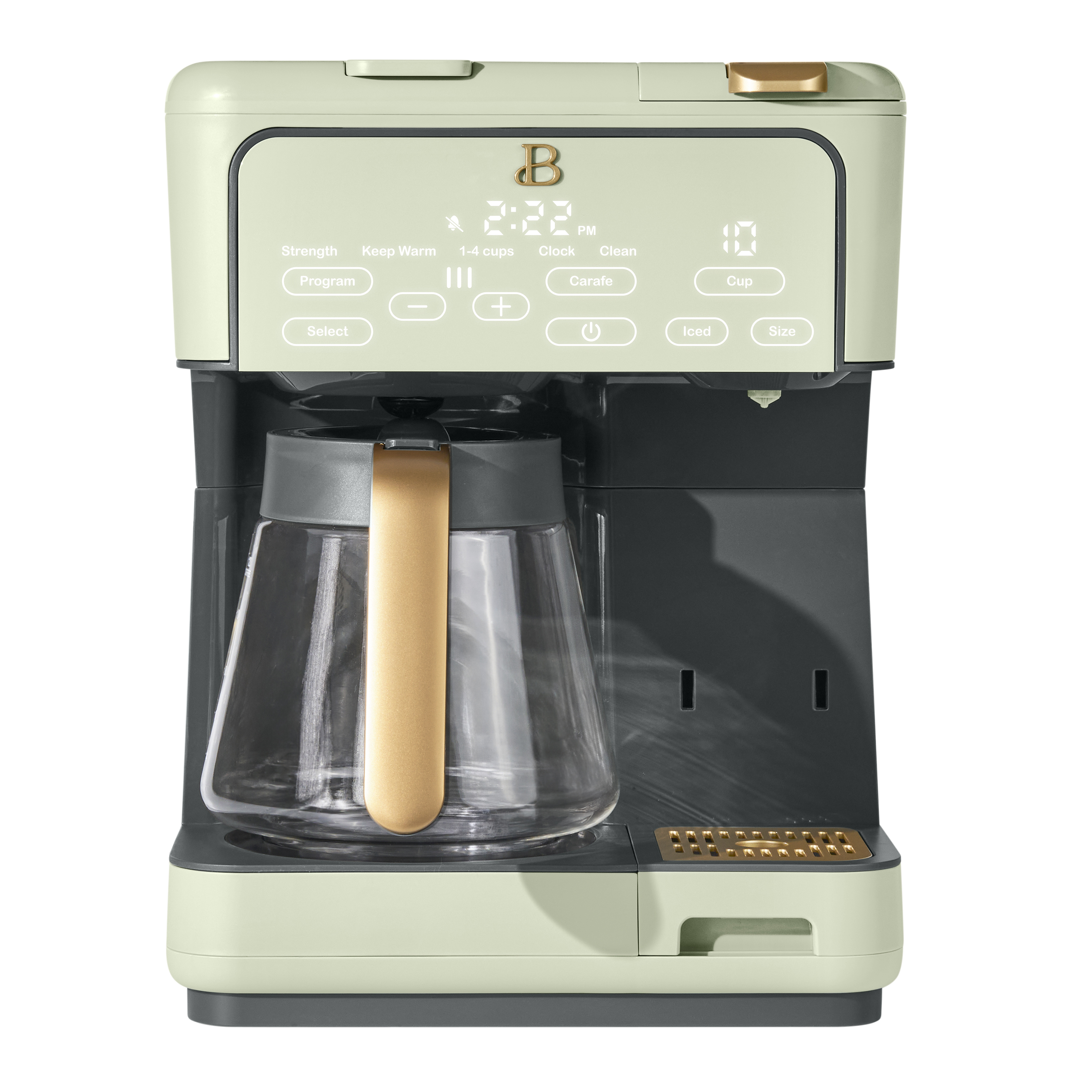 Beautiful Multi-Brew 12-Cup Programmable Drip & Single-Serve Coffee Maker, Sage Green by Drew Barrymore