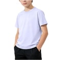 thumbnail image 2 of LJEFF Boys Moisture-Wicking Crew Neck T-Shirt, Athletic Lightweight Soft Breathable Quick Dry Kids Active Top Purple Size 6, 2 of 7