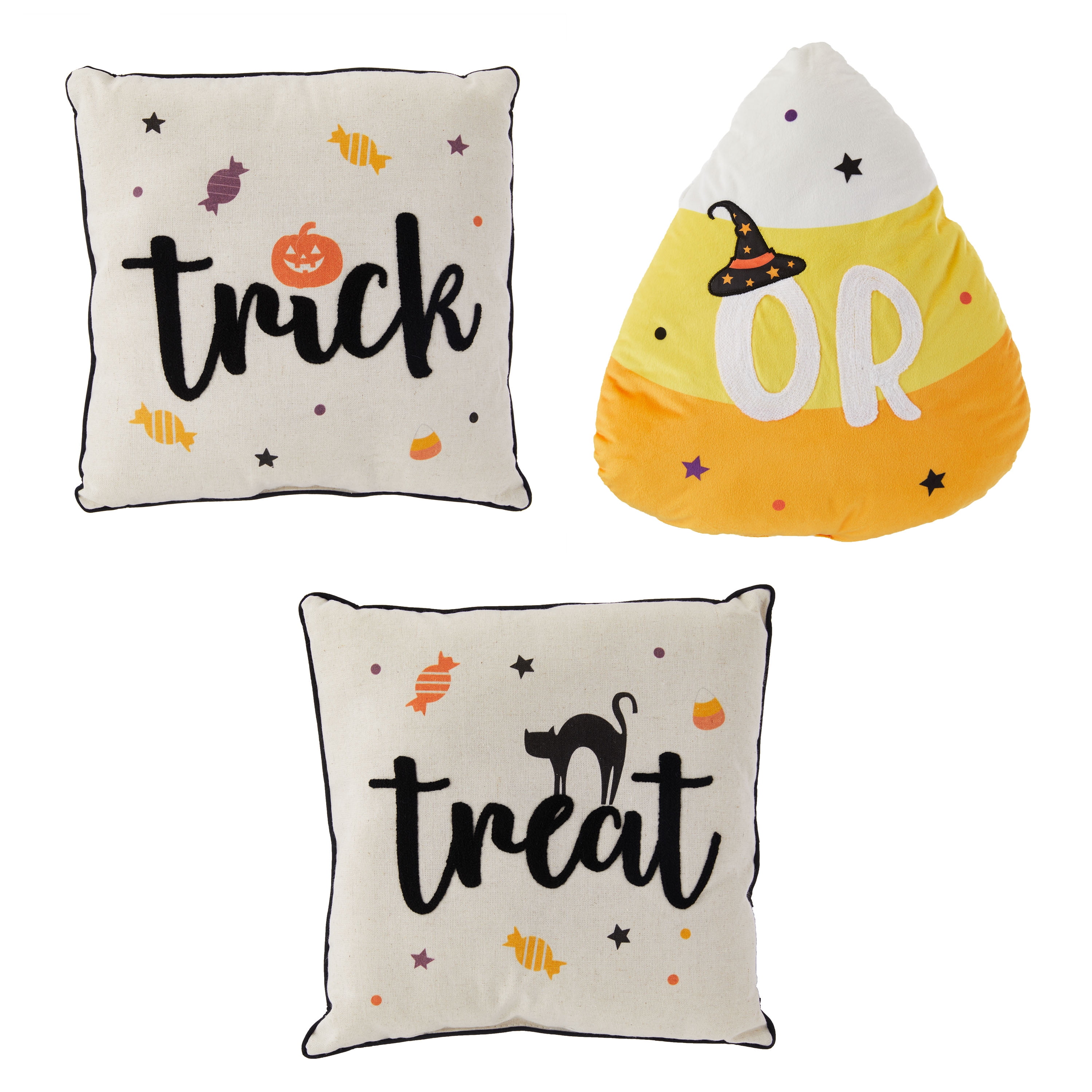 Way To Celebrate Halloween Decorative Pillow Set, Assorted Designs, 3 Count