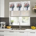 thumbnail image 4 of Spring Blooms Botanical Curtain Valances for Windows, Kitchen Valance Window Treatments Panel 2 Pack, Summer Daisy Green Leaf Rod Pocket Short Curtains for Bathroom Bedroom 54 x 18 Inch, 4 of 8