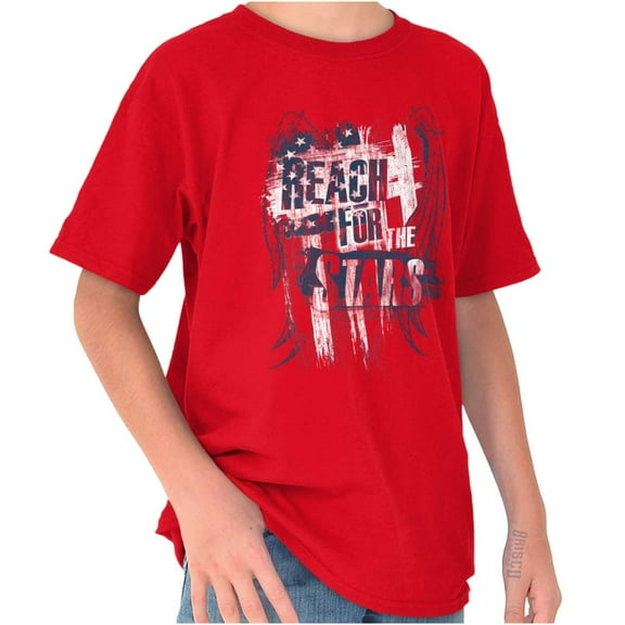 Reach for the Stars American Pride Crewneck T Shirts Boy Girl Teen Brisco Brands XS