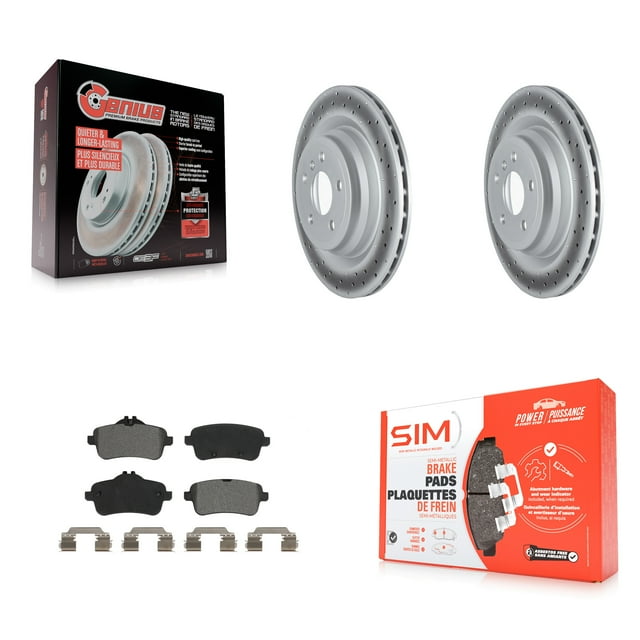 Transit Auto Rear Coated Disc Brake Rotors and Semi-Metallic Pads Kit for Car Mercedes-Benz ML350 GLE400 GLE350 GLE43 AMG ML400 GLE450 ML550 GLE550e GLE300d KGS-102314