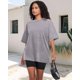 thumbnail image 5 of Camiseta oversize ADOREJOY 2XL cuello redondo de algodón gris, 5 of 8
