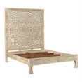 thumbnail image 2 of Taran Designs Gianna Carved Mango Wood Queen Panel Bed in Natural, 2 of 6