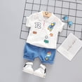 thumbnail image 1 of Bebé Niños Niñas Ropa de dibujos animados Traje Traje Niños lindos Verano Algodón 1 2 3 años Niños Niños Ropa Conjuntos T-shrit + shorts CLotus Color18M, 1 of 3