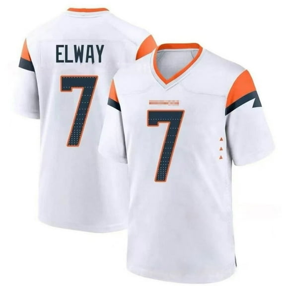 Men's Replica Classic Jersey Elway 7 shirt Sports Game Tee White-3XL
