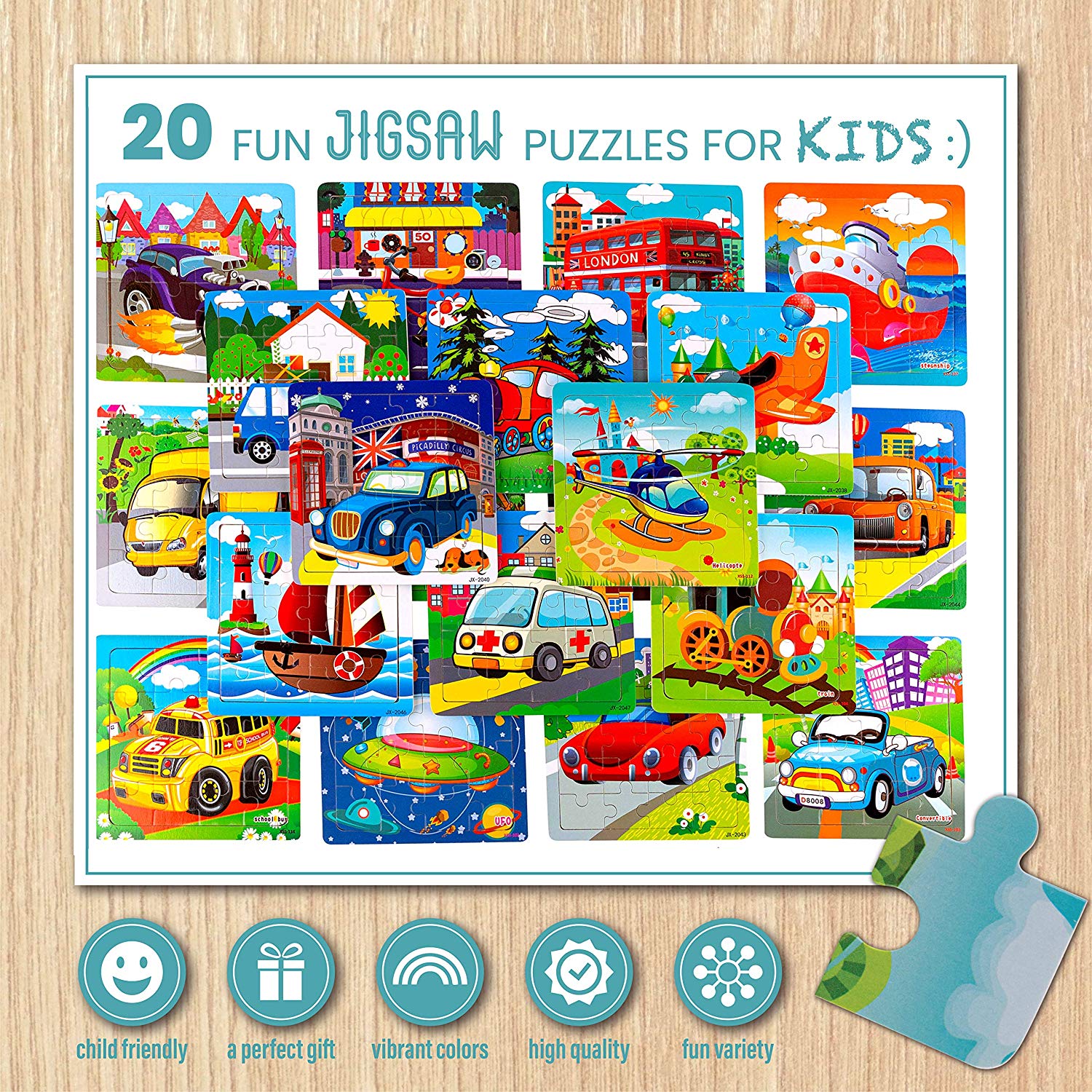 Toy To Enjoy Wooden Chunky Vehicles Jigsaw Puzzles - image 2 of 7