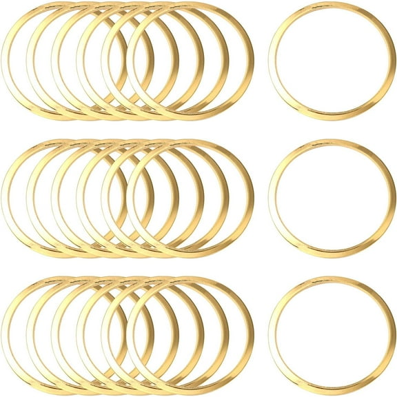10 Pcs 201 Stainless Steel Linking Rings Real 24K Gold Plated Links Connectors Ring Connectors Metal Jewelry Links for Women DIY Dangle Earrings Bracelets 25x1-1.2mm Inner Diameter: 22mm