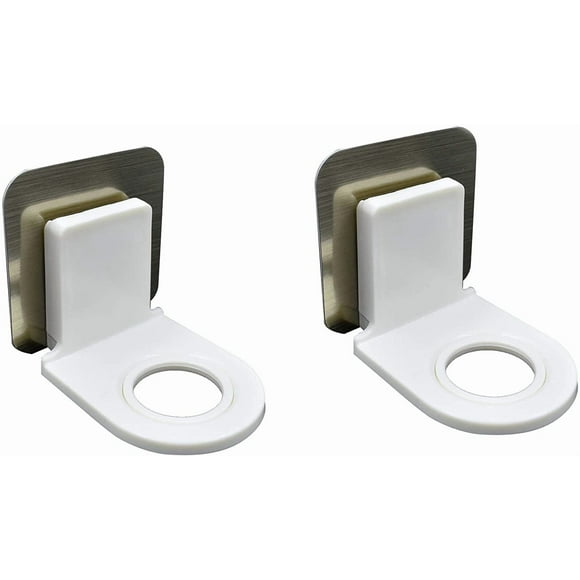LiXiongBao 2 Pack Shampoo Holder Hook,Home Plastic Self-Adhesive Wall Mounted Bathroom Bottle Holder Shower Gel Shampoo Hand Washing Hook for Bottles with Pump Dispenser for Shower,Kitchen,Bathroom