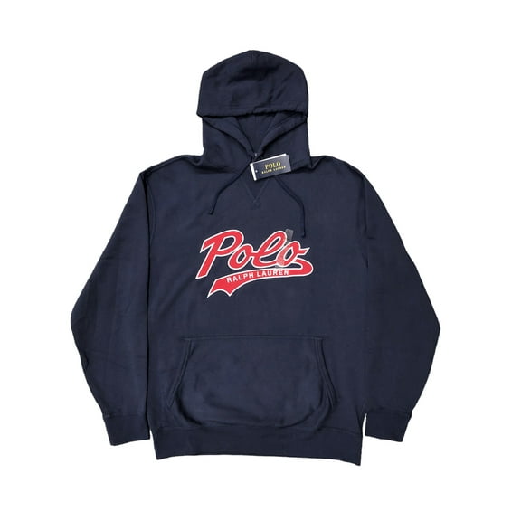 Polo Ralph Lauren Men's Navy Big & Tall Patch Red Logo Hoodie Sweatshirt, LT