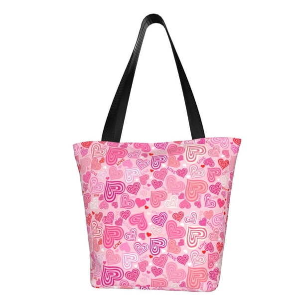 Fotbe Love Bolsa de Playa con Estampado, Bolsa de Hombro, Bolsa de Mano Espaciosa, Bolsa de Viaje Ligera, Bolsa de Compras Versátil