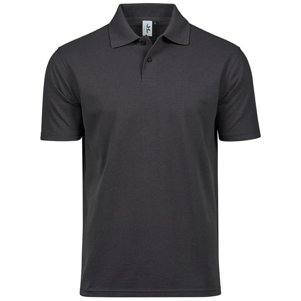 Tee Jays - Polo Power de Pique para Hombre (Gris Oscuro)