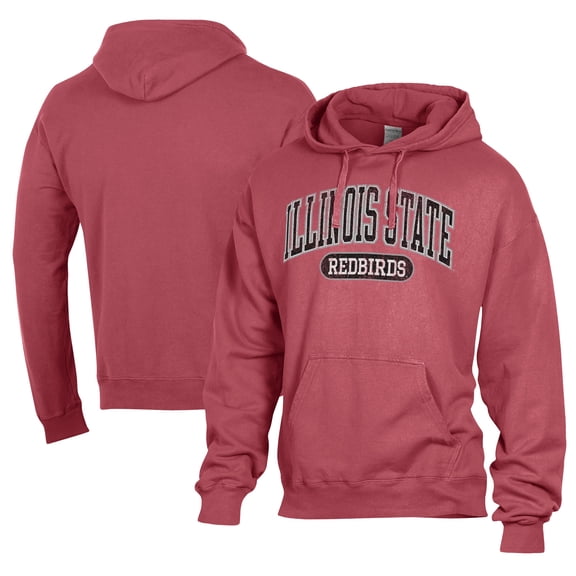 Men's Comfort Wash  Red Illinois State Redbirds Lightweight Fleece Pullover Hoodie