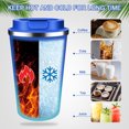 thumbnail image 3 of JOUALY Travel coffee mug 13 floz Insulated Coffee cup with lid reusable Leak proof Coffee Tumbler Stainless Steel Vacuum Gradient Colorful Thermos cup Thermal Keeps Cold and Hot for Coffee/Tea, 3 of 7