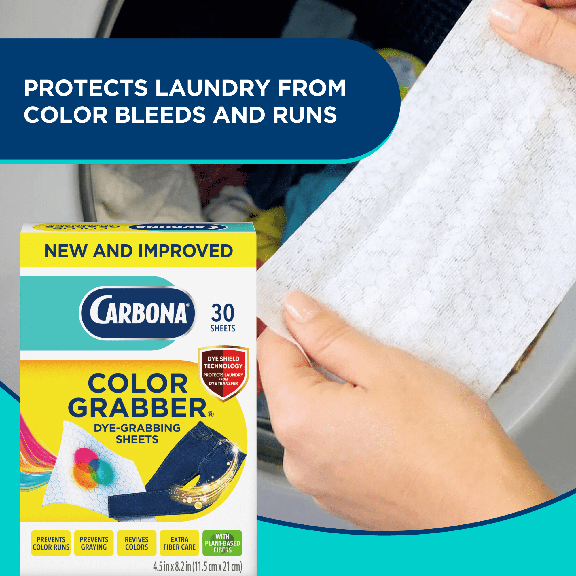 Carbona Laundry Color Grabber with Microfiber Washer Blocker