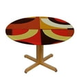 thumbnail image 3 of JEUXUS  Water Resistant Round Table Cover Retro Geometric Pattern Design Free Washable Decorative Fabric Table Cover Buffet Abstract Fits&nbsp;up&nbsp;Diameter&nbsp;Tables Polychrome, 3 of 7