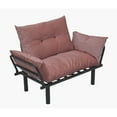 thumbnail image 2 of Metal Futon Love Seat, Pink, 49in Depth X 24in Width 35in Height, 30lb Weight Seat In Pink Metal, Depth, Width, Product, 2 of 3