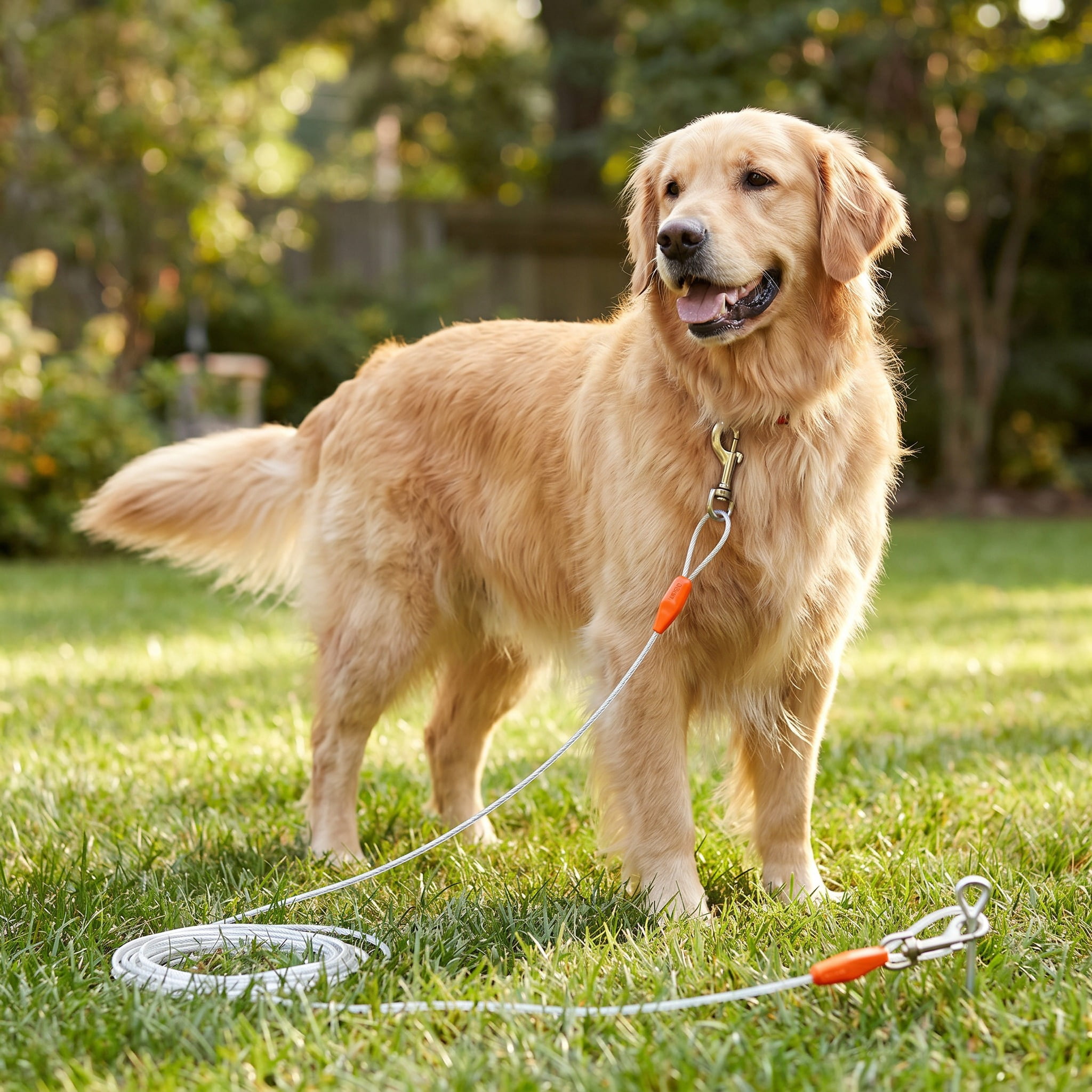 Vibrant Life Reflective Vinyl-Covered Tie-Out Cable for Dogs, L, 40'
