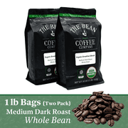 The Bean Coffee Company Organic Breakfast Blend, Medium Dark Roast, Whole Bean, 16-Ounce Bags (Pack of 2)