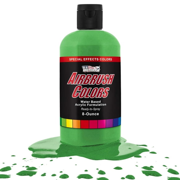 U.S. Art Supply Ready to Spray Green Pearl Pearlized Special Effects Acrylic Airbrush Paint - 8oz Bottle, Professional Grade Non-Toxic Water-Based Colors for Vibrant & Permanent Results