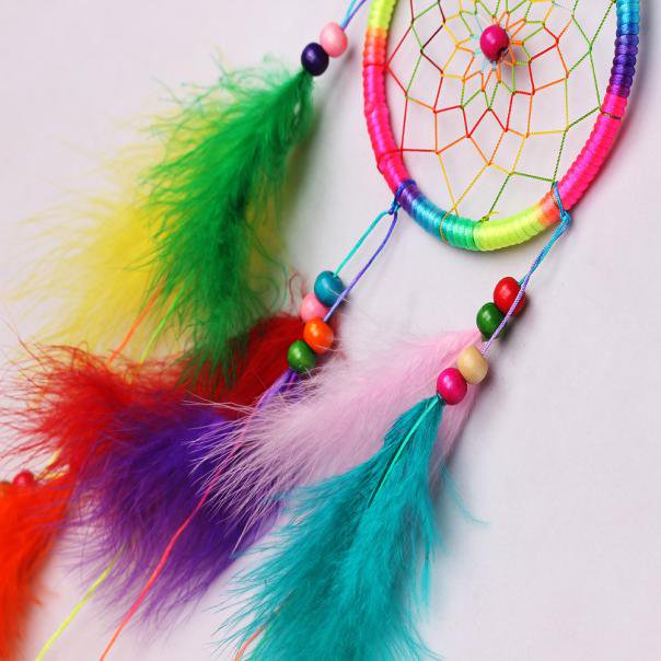  Dreamcatcher,Indian Dream Catcher Feather DIY Hand Knitting  Pendant Indoor Pendant Wedding Decoration Suitable for Bedroom Children's  Roomceremonial Décor Decorative Mobiles : לבית ולמטבח