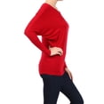 thumbnail image 2 of Moa Collection Women's Relaxed Fit Tunic Top Dolman Sleeve Knit Casual Style, 2 of 4