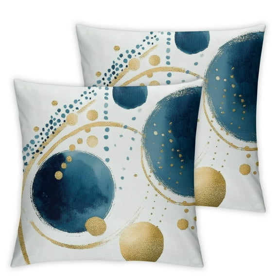 Blue Abstract Boho Throw Pillow Covers, Modern Geometric Minimalist Decorative Soft Cushion Covers Pillowcase for Living Room Bedroom Sofa Couch
