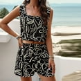thumbnail image 4 of Fashion 2 Piece Outfits for Women Print Sleeveless+Short Pants Sport Pullover Leisure Set, 4 of 5