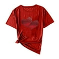 thumbnail image 2 of Vmvidoty Women's Heart Graphic Tees 2026 Summer Tops Cute Cotton Casual Short Sleeve Crewneck T Shirts Red M, 2 of 5
