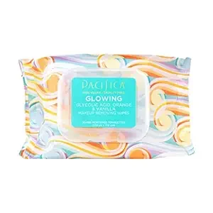 Pacifica Makeup Remover Face Wipes - Daily Facial Cleansing & Exfoliating Towelettes - Biodegradable - Organic - w/ Gycolic Acid - Clean Beauty Vegan & Cruelty-Free Dermatologist Tested 30 Count
