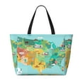 thumbnail image 2 of Kdxio USA Tourist Map for Beach Bag for Women Large Beach Tote Bag Waterproof Sandproof Swim Bag with Zipper Pockets Beach Vacation Travel, 2 of 7
