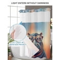 thumbnail image 6 of No Hook Shower Curtain with Snap-in Liner, Orange Blue Hippocampus Waterproof Fabric Bathroom Curtains, Funny Animals Modern Art Bath Curtains & Mesh Top Window 72"x96" Extra Long, 6 of 9
