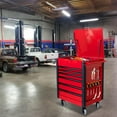 thumbnail image 2 of HPDMC 6-Drawer Rolling Tool Cart - Heavy Duty 1000 lbs Capacity Mobile Tool Cabinet with Steel Workbench & Wooden Folding Table - Mechanic Tool Trolley with Locking Casters, 2 of 17