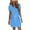 Blue, variant on Toonshare Plus Size Women's Fashion Solid Color Short Sleeve V-Neck Mid-Calf Dress