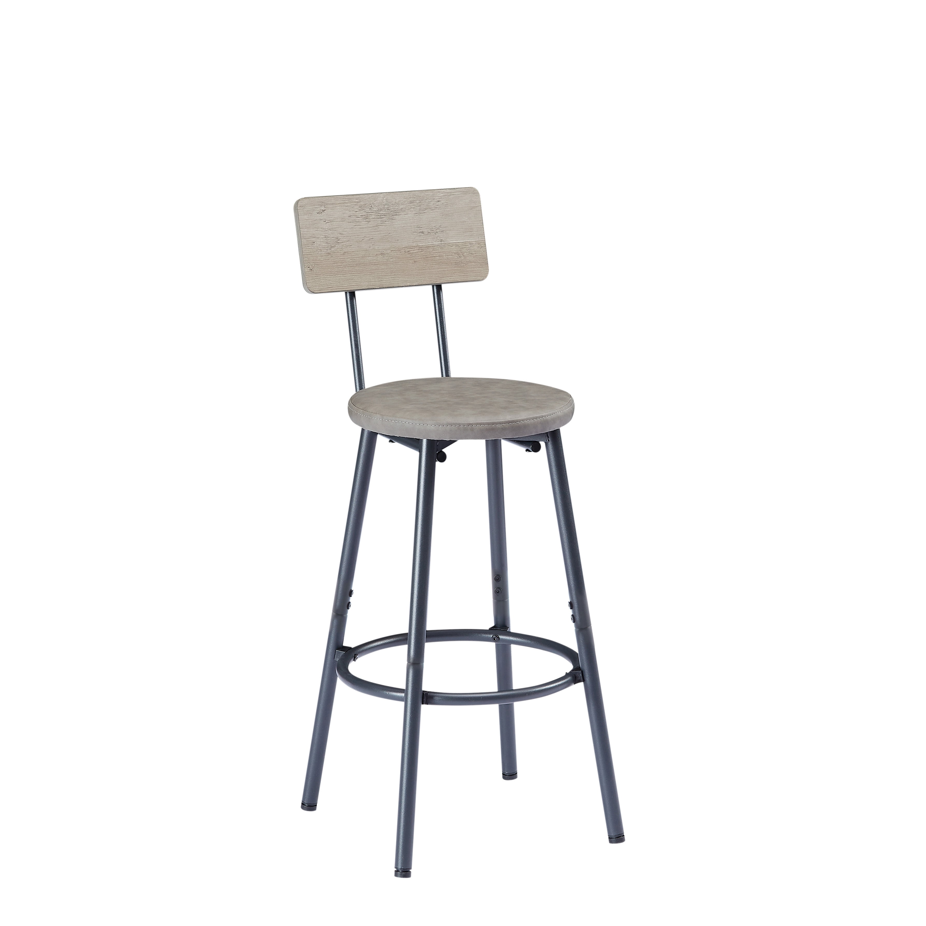 Industrial - Style 3 - Piece Bar Table and Stool Set with Ergonomic Backrests, Stable Steel Frame, and Easy - to - Clean Surface for Home Use