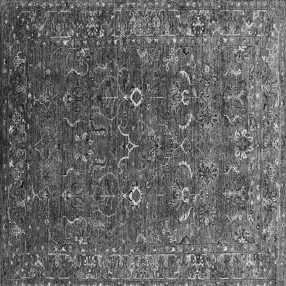 Ahgly Company Indoor Square Oriental Gray Traditional Area Rugs, 7' Square