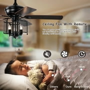 Yardi Yard 52 inch Farmhouse Ceiling Fan 5PCS Dual Finish Blades Industrial Fandelier, Levels Motor Powerfull Space ceiling for Patio Living Room, Bedroom, Office, Indoor
