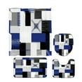 thumbnail image 2 of 4-Piece Modern Bathroom Set - Premium Shower Curtain, Anti-Slip Bath Mat, Toilet Cover & U-Shaped Rug in Multiple Colors, 2 of 4