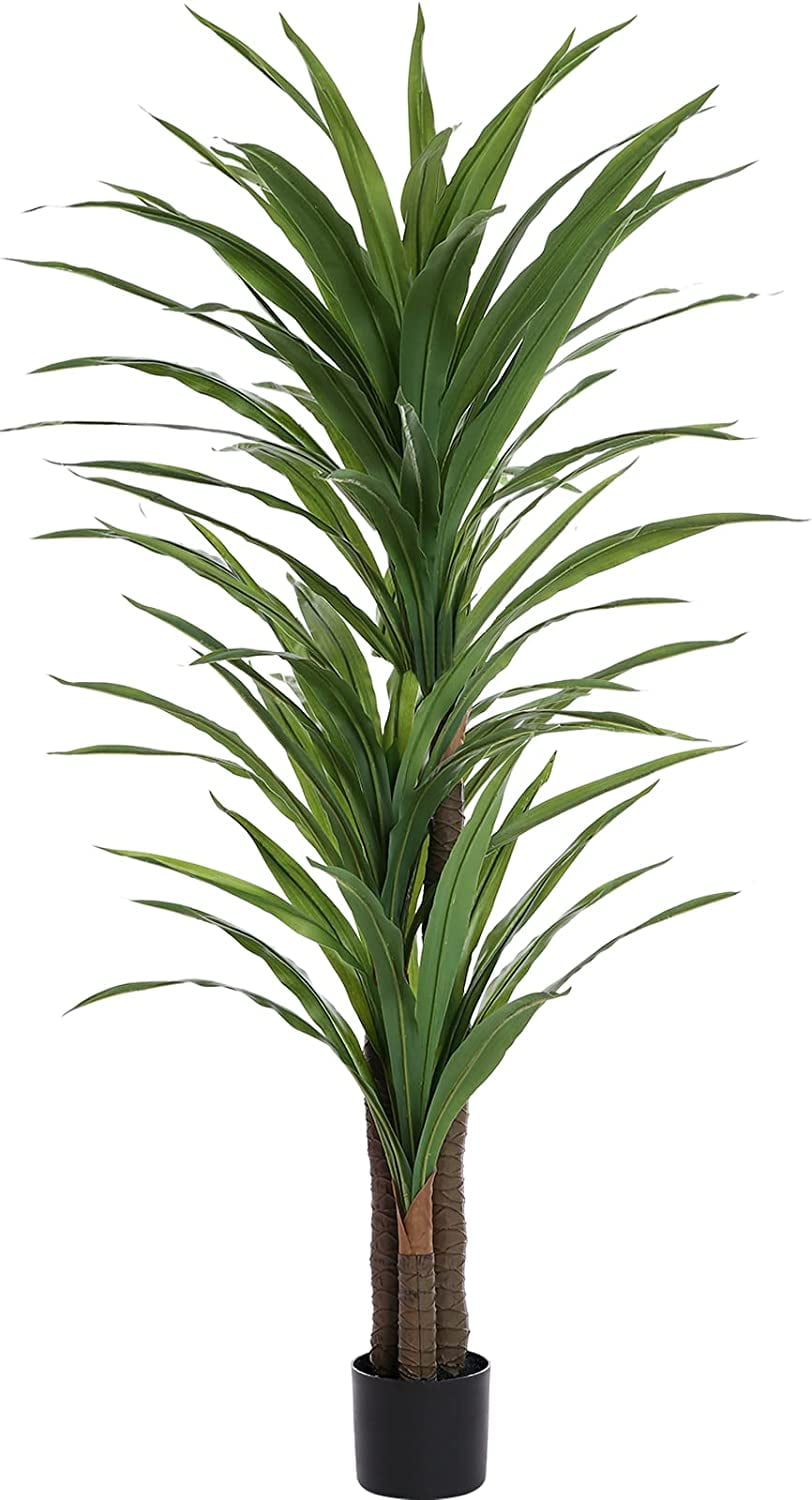 ZXNYH Dracaena Silk Plant Corn Stalk 6ft Tall Faux Plants Indoor Large