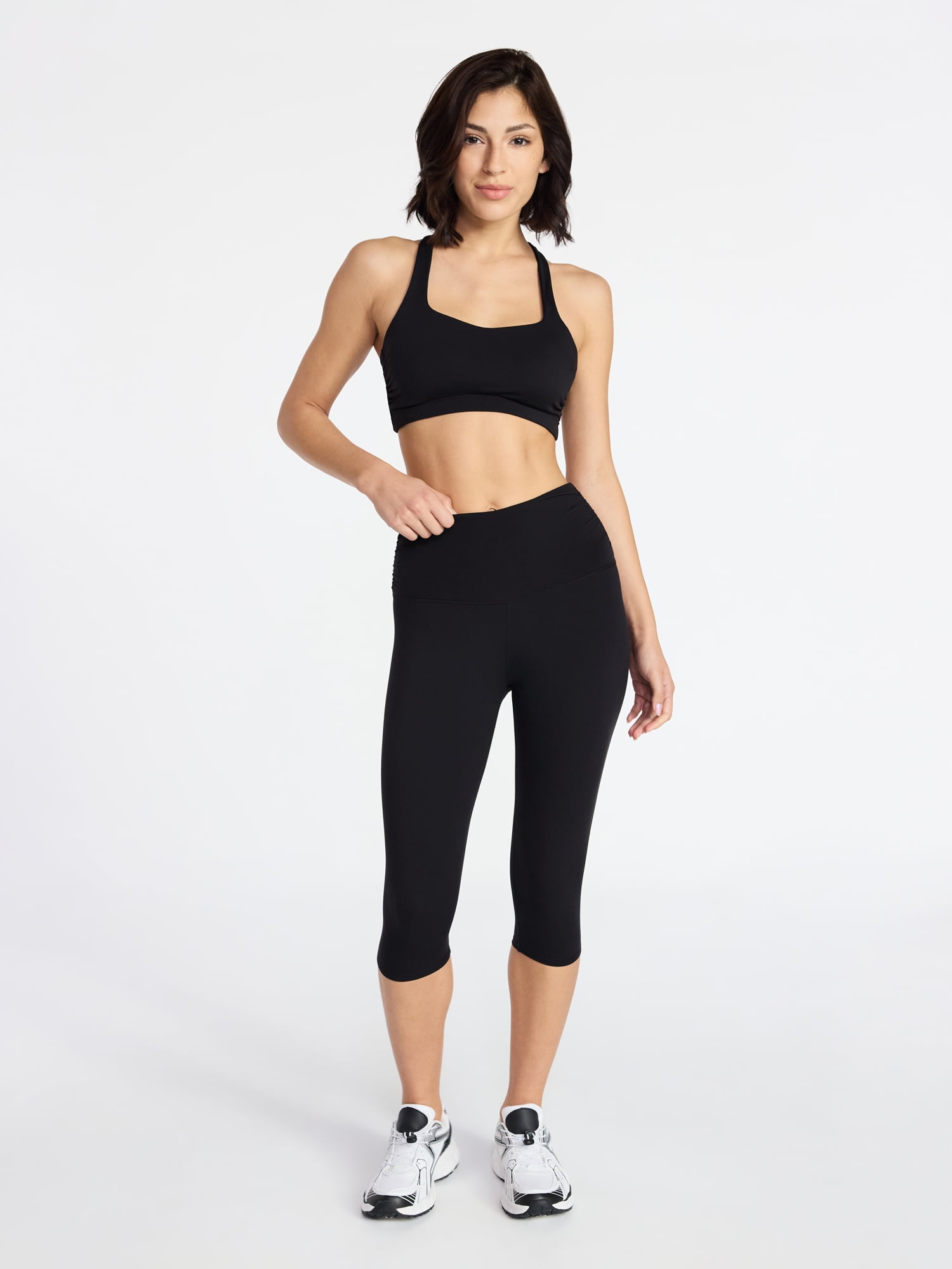 Avia Women's Side Ruched Color Capri, Sizes XS-XXXL