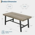 thumbnail image 2 of Industrial Dining Table for 4-6 People, 63" Long Wooden Kitchen Table with Sturdy Metal Frame & Grey Finish - Seats 4 Rectangular Counter for Dinner, Kitchen, Dining Room - Grey, 2 of 9