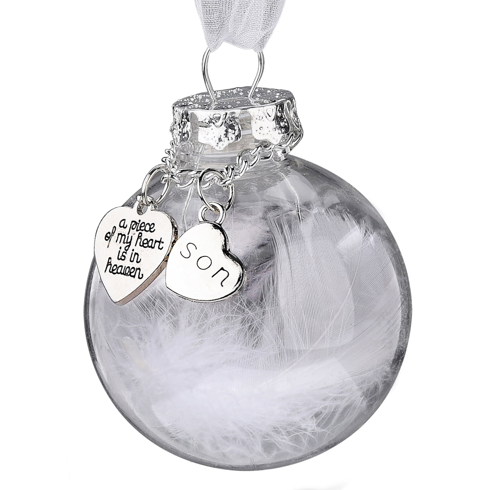 Christmas Glass Ornament Pendant Hearts Bauble 13cm x 2 Xmas tree ornaments 