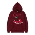 thumbnail image 1 of WILLBEST Sudaderas Navideñas Sudadera con Capucha para Hombre, Diseño De Cereza, Manga Larga, con Cordón, Informal, 2 Piezas Chica, 1 of 3