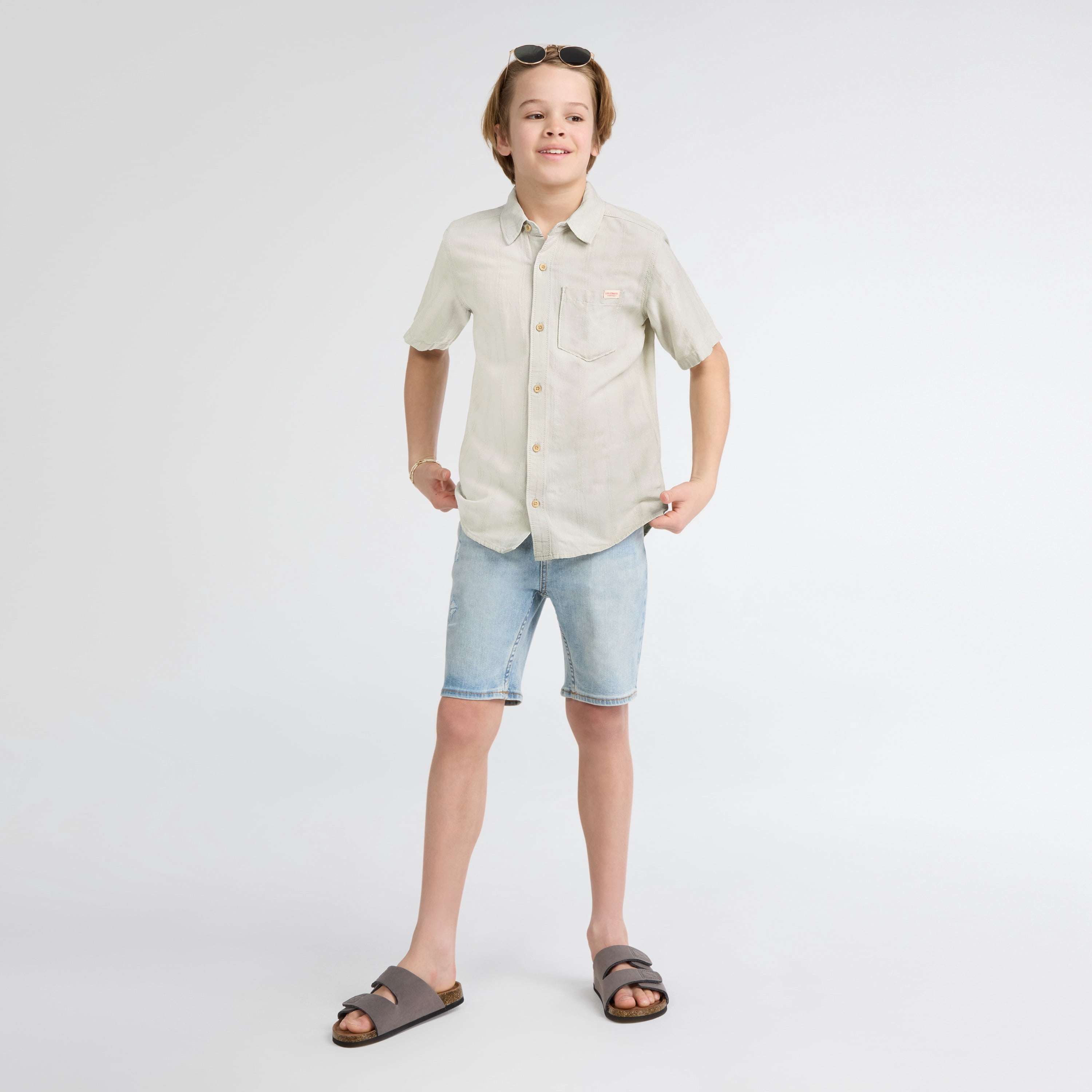 Levi Strauss Signature Boys Short Sleeve Button Down Shirt, Sizes 4-18