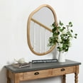 thumbnail image 4 of AENKYO Modern Irregular Wavy Mirror, Asymmetrical Wood Frame Decorative Wall Mirror for Bedroom & Living Room, Natural, 4 of 9