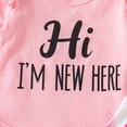 thumbnail image 5 of CAICJ98 Newborn Outfit Baby Girl Going Home Outfit Ruffle Short Sleeve Ribbed Romper Top Floral Pants Headband Hat Set Cute Infant Spring Summer Clothes (Pink,0-3 Months), 5 of 7