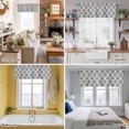 thumbnail image 5 of Grey Morocco Kitchen Curtain Valances for Windows Farmhouse Short Curtains, Modern Moroccan Geometric Abstract Art Rod Pocket Valance Curtain for Bedroom Cafe Living Room 42"x18", 5 of 8