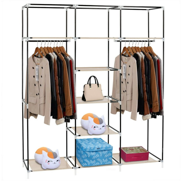 Calmootey Closet Storage Portable Wardrobe 6 Shelves Cheap Price