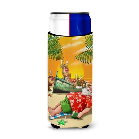 

Carolines Treasures APH5149MUK Beach Christmas Santa Claus Napping Ultra Beverage Insulators for slim cans Slim Can